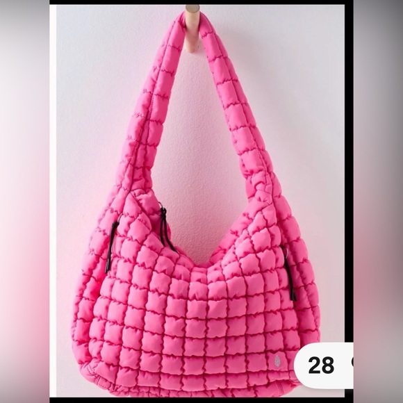 free people movement Handbags - ⭐️NWT Free People Carry All Quilted Tote in Bubble Gum Pink⭐️